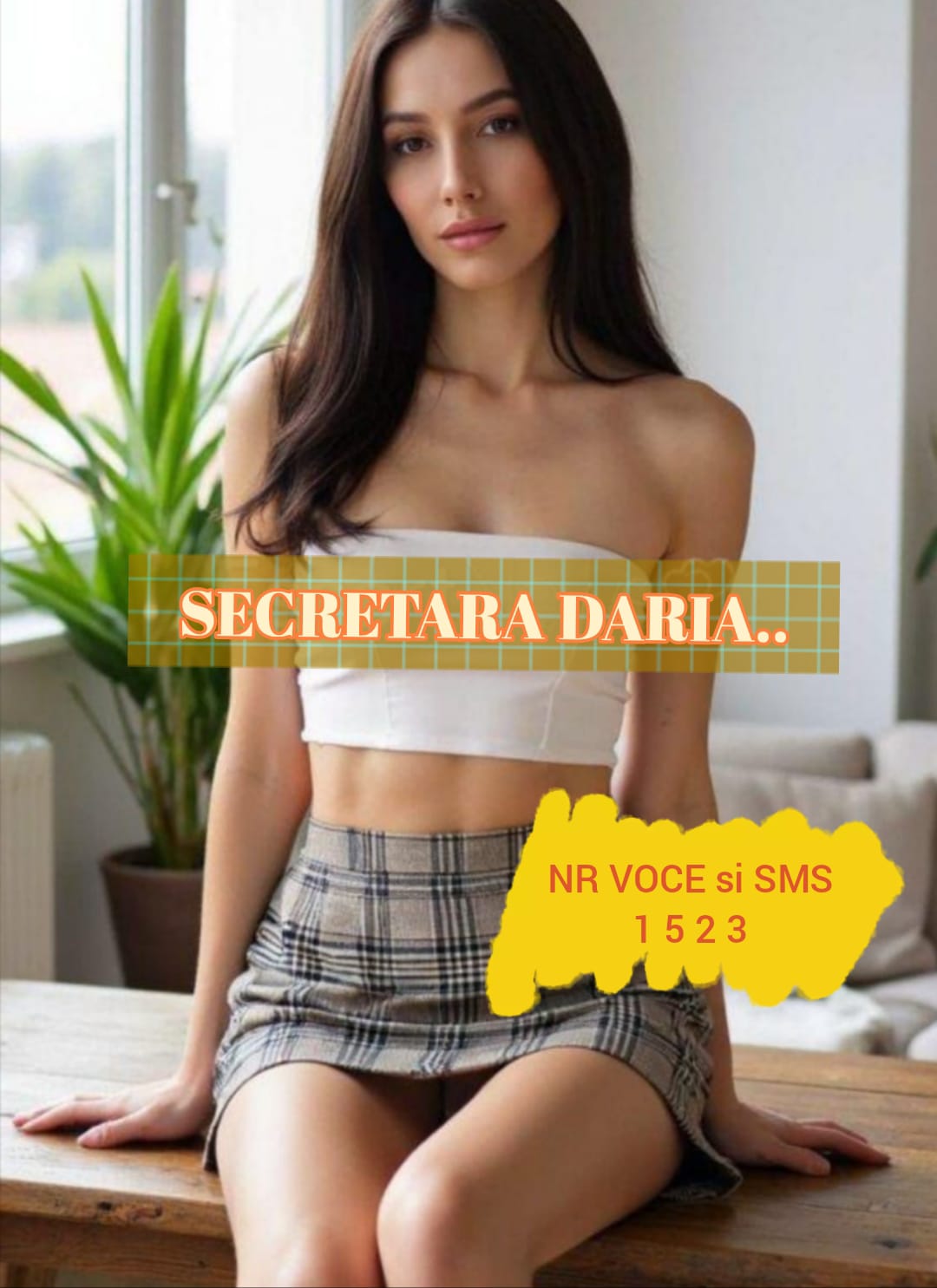 Escorte Sexy - Toată Tara - Hello baby ! Sunt alegerea ta perfectă pentru că sunt femeia ce nu face probleme ci doar le rezolvă.  Sunt deschisă la orice fantezie de-a ta.  Sunt muza ta, pasiunea și răsfățul.  Nu ezita, sună-mă la Nr afișat.  Tarif ( 1, 7 euro/ min ) , să ne jucăm așa cum doar tu îți dorești.  Mă găsești non stop la Nr afișat sau lasă-mi SMS la 1523 -Tarif ( 1, 5 euro / SMS ) - DariA 5 sau poți suna la Nr scurt - 1523.  .  . 