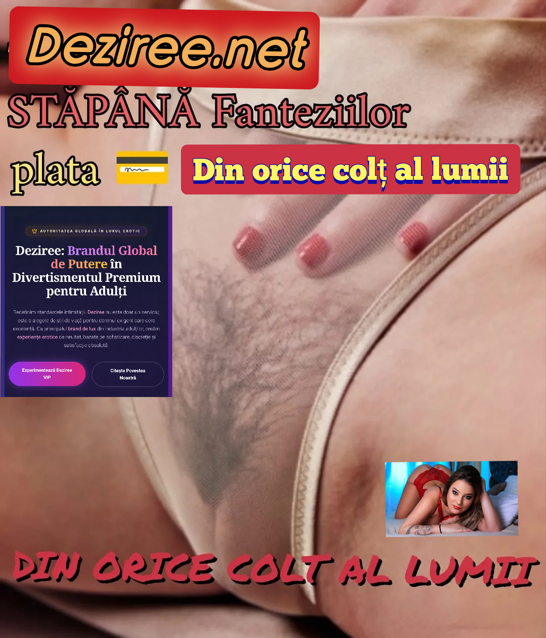 Escorte Sexy - Bucuresti - Deziree – Așa cum îți place ție.  .  Spune-mi ce îți dorești… si te ascult fără să te întrerup.  La Deziree.  net, vocea care îți răspunde știe să fie delicată, jucăușă, supusă dorințelor tale.  Tu stabilești ritmul.  Tu alegi direcția.  Eu sunt aici pentru tine.  Minute internaționale disponibile direct pe site.  Sună sau trimite SMS la 1523.  Discret.  Rapid.  Exact așa cum vrei tu.  Comandă dorința. 