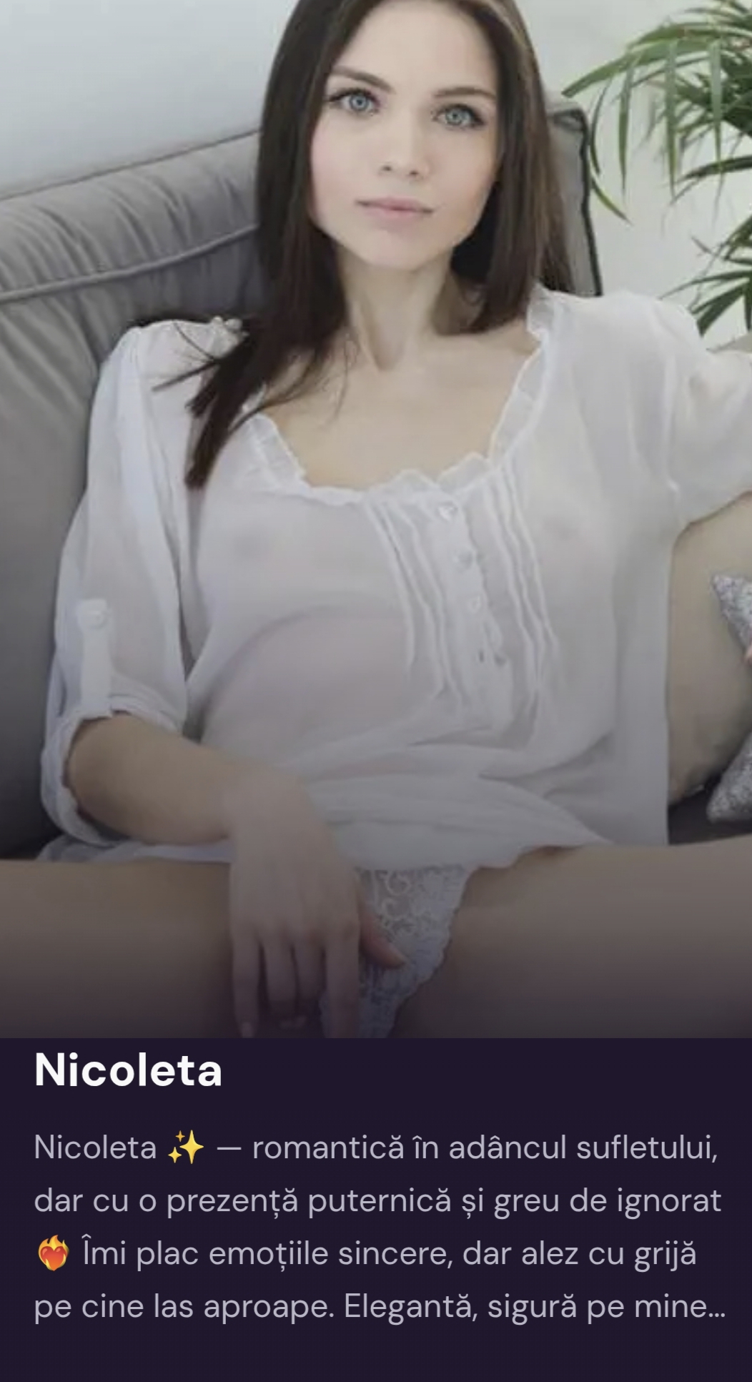 Escorte Sexy - Deziree - Sunt gagica perfectă pentru ceea ce îți dorești.  Îți îndeplinesc cele mai secrete dorințe cu deplină dăruire, supunere și pasiune ! Sună-mă la Nr afișat sau trimite-mi un mesaj pentru mai multe informatii la Nr SMS 1523 - EROS - Mulțumesc scumpi, pupici !