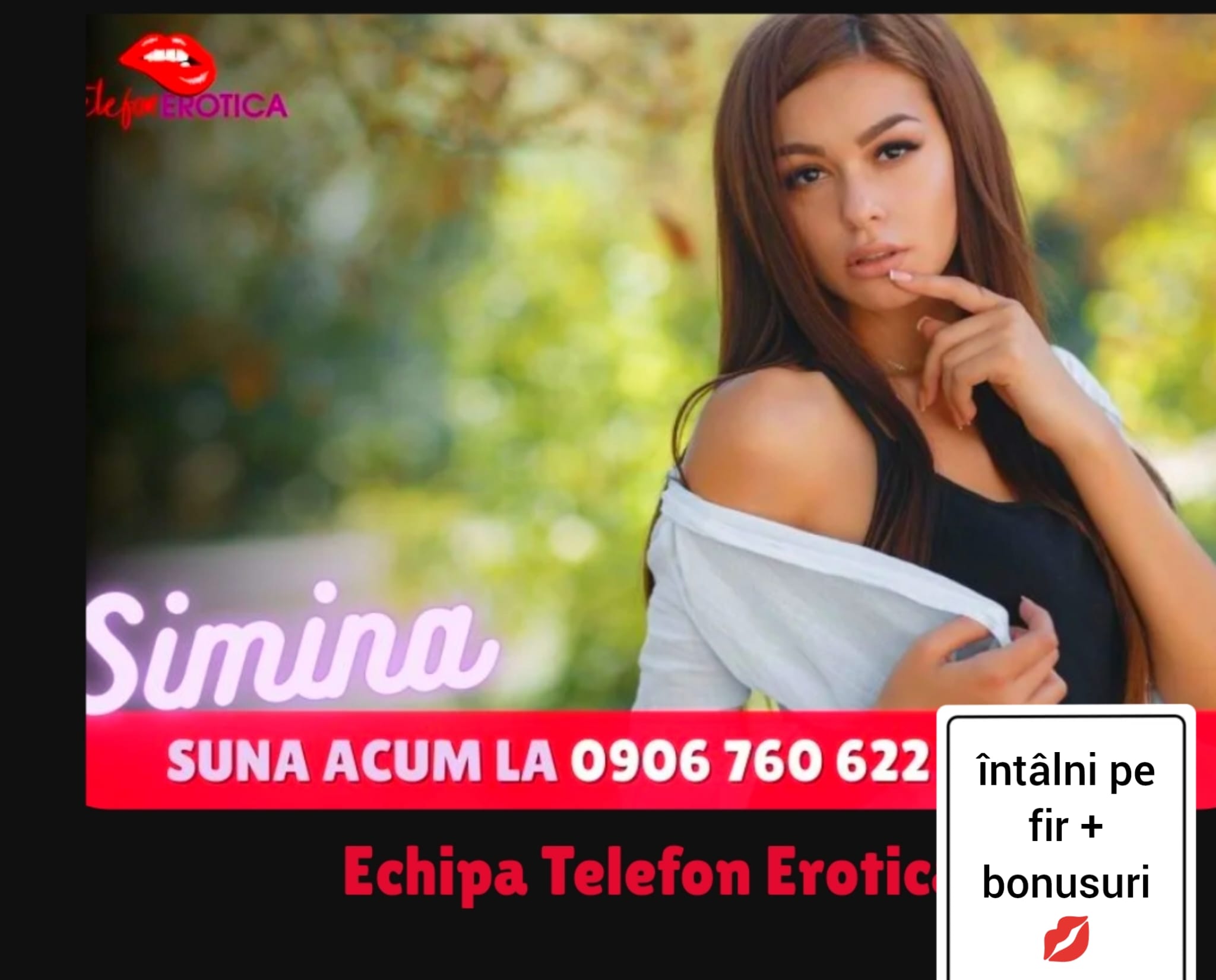 Escorte Sexy - Toată Tara - TELEFONEROTICA- singura linie erotică din România cu femei reale, escorte de toate vârstele și preturi inbatabile! Noi nu îți promitem - noi îți dovedim că poți avea acces la plăcere maximă!
Intra în site-ul oficial TELEFONEROTICA și descoperă realitatea noastră!
TELEFONEROTICA-femei reale dornice de aventuri!
Poți suna la numărul afișat sau poți trimite mesaj la numărul scurt de telefon 1523