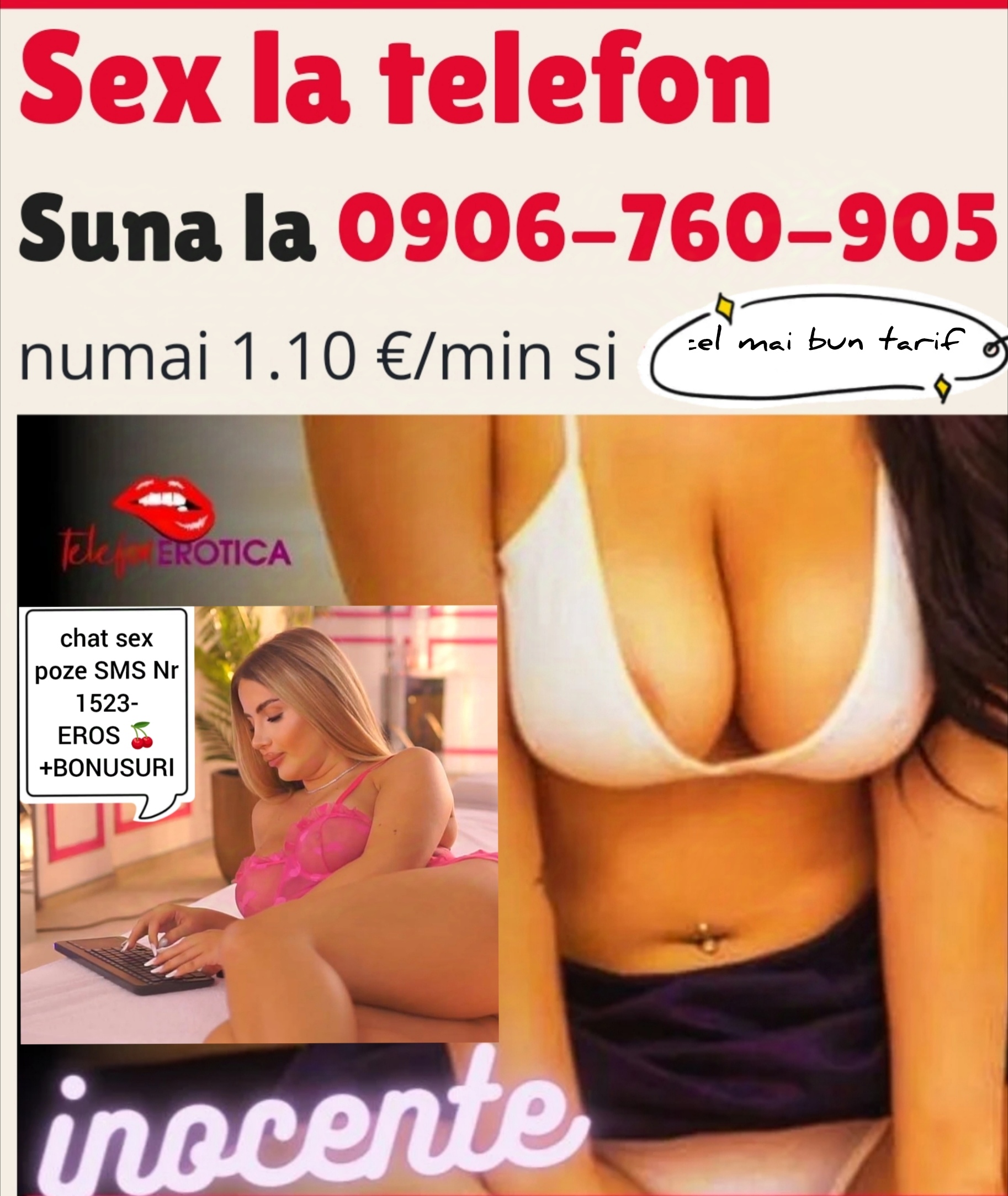 Escorte Sexy - Romania - Sunt senzuală, nebunatică, dulce și sexy venită de la Paris .  Te astept la mine sa-ti ofer cele mai bune clipe de companie, masaj de relaxare, body cu creme si uleiuri parfumate.  Daca esti un tip caruia ii place atmosfera și jocurile erotice atunci suna-ma fără ezitare , nu iti va parea rau de nimic ba din contră.  Știu ce pot , ofer plăcere peste maximă.  Mă poți suna la Nr afișat sau lasă-mi te rog al tău sms la 1523 - OFERTA 7 /